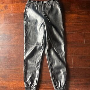 Faux Leather Joggers / XS